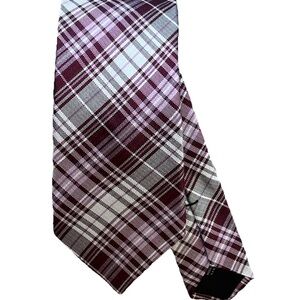 John Varvatos Men's Silk Necktie USA Made‎ Designer Purple Silver Multi 59x3”